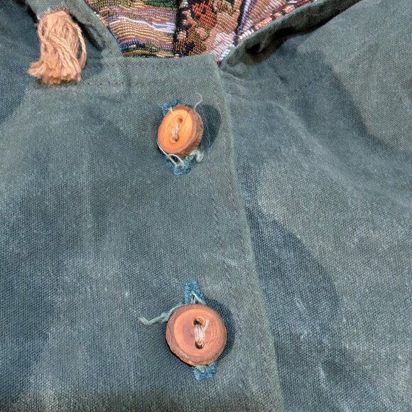 Berry Ellen Green Cotton Canvas Landscape Youth Pullover Size Medium - Picture 3 of 8